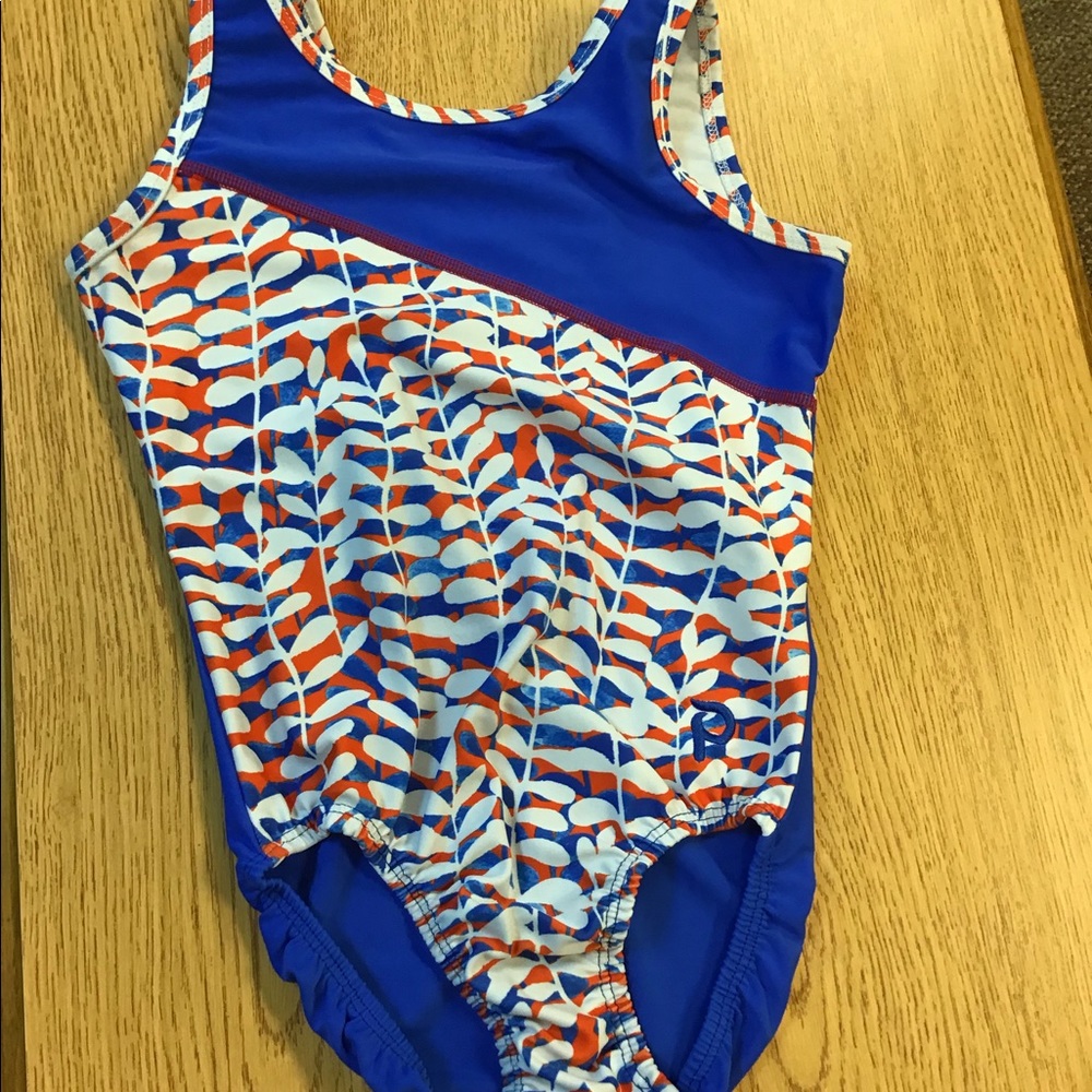 Plum swimsuit girls 6/8 L blue red white cute designs colorful patriotic…